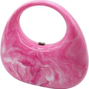 NEW PINK ACRYLIC MINAUDIERE MINI BAG